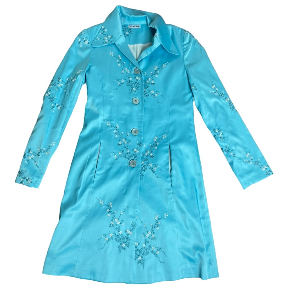 Rare L'Amour Vintage Sky Blue Embroidered Light Jacket